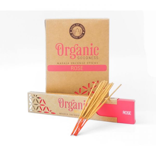 Аромапалички пилкові натуральні Троянда  ORGANIC GOODNESS MASALA ROSE 15 гр