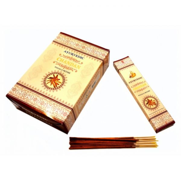 Аромапалочки пыльцевые натуральные Сандал Аюрведик Ayurvedic Chandan