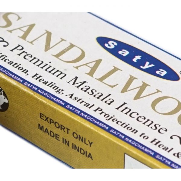 Аромапалочки пыльцевые  натуральные Сандаловое дерево Satya Premium Sandalwood (плоская пачка)