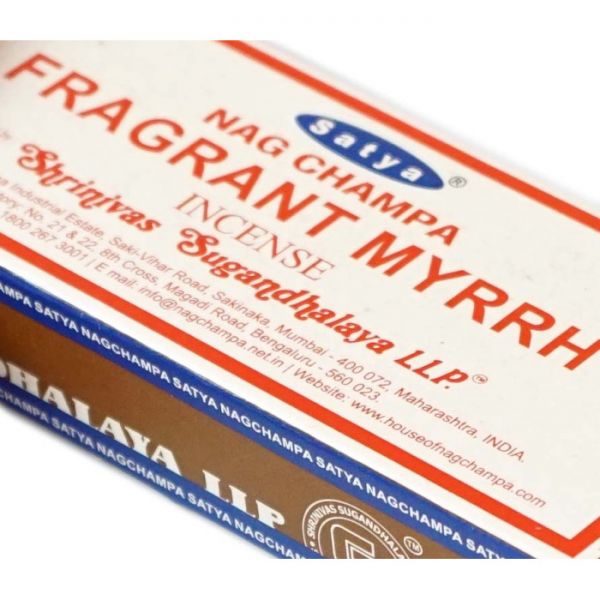 Ароматичні палички пилкові натуральні Сатья Ароматна Мірра SATYA FRAGRANT MYRRH (ПЛОСКА ПАЧКА)