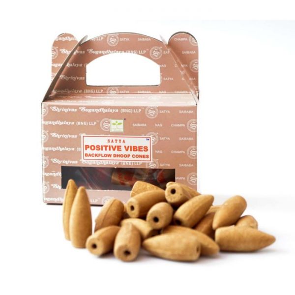 Ароматичні конуси для Backflow Satya Back Flow cones POSITIVE VIBES Позитивні вібрації 24 конуси
