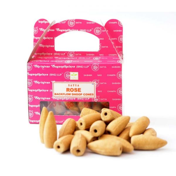 Ароматичні конуси для Backflow Satya Back Flow cones ROSE Троянда 24 конуси