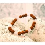 Браслет Рудракша + Рожевий кварц 24 намистини