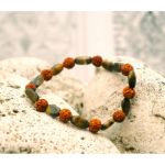Браслет Рудракша + Тигрове око 21 намистина