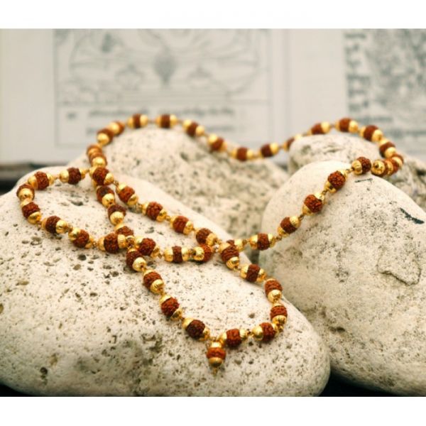 Намисто Рудракші + латунь  6 мм  55 намистин