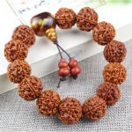 Чотки-браслет із рудракші 14 бусин ЧЕРЕПАХА З РОЗДІЛЬНИКАМИ