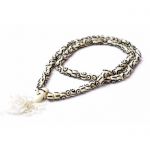 Чотки з кістки DZI білі + чорний малюнок 8мм  108 бус.