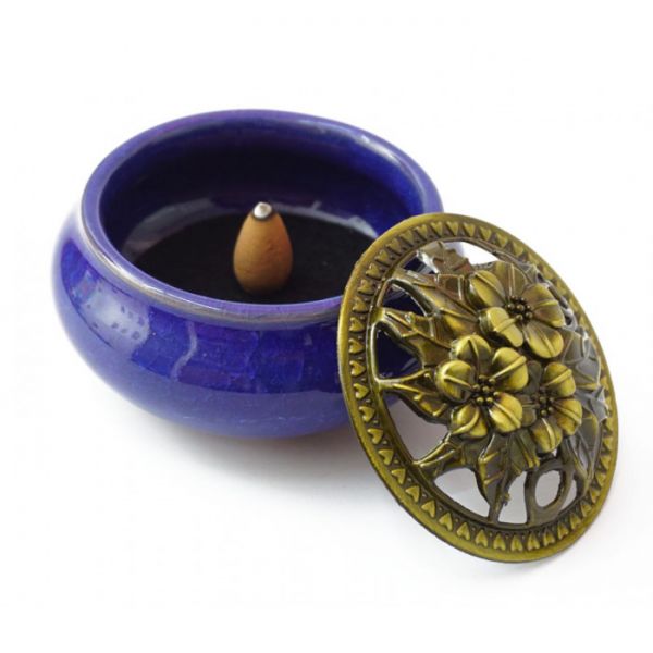 Курильниця для пахощів "Тріснувший лід" Синя