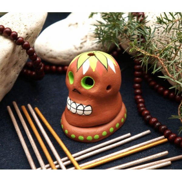 Підставка під аромаконуси терракот Череп Терракот