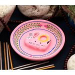 Підставка під аромапалички терракот Тарілка Слоник Рожева