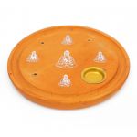 Підставка під аромапалички і конуси з дерева манго Тарілка Будда Помаранчева