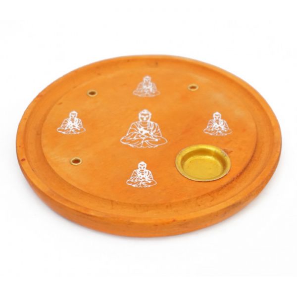 Підставка під аромапалички і конуси з дерева манго Тарілка Будда Помаранчева