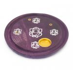 Підставка під аромапалички і конуси з дерева манго Тарілка Ганеш Фіолетова