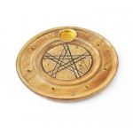 Підставка під аромапалички і конуси з дерева манго Тарілка Пентакль