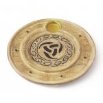 Підставка під аромапалички і конуси з дерева манго Тарілка Трікветр №2
