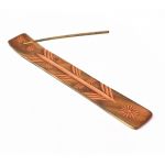 Подставка под аромапалочки из дерева манго ЛЫЖА Оранжевая с резьбой