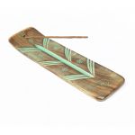 Підставка під аромапалички з дерева манго ЛИЖА широка Салатова 