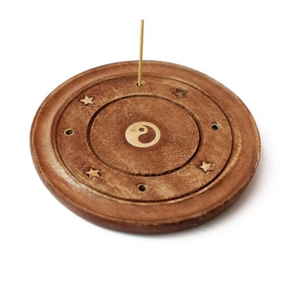Підставка під ароматичні палички з червоного дерева "ТАРІЛКА" Інь Янь