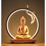 Підставка Рідкий дим LED Будда у колі