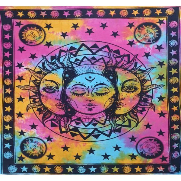 Покривало двоспальне Сонце Місяць кольорове 2